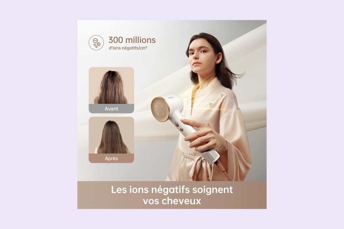 Sèche-cheveux Dreame Hair Glory et ses ions négatifs